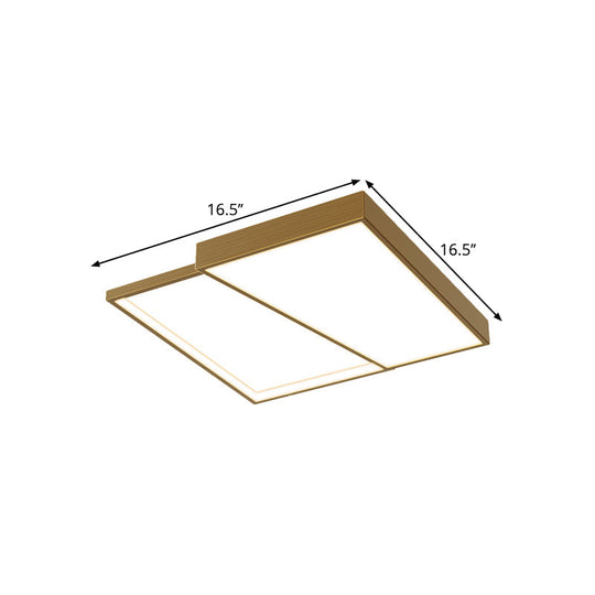 Nordic Metal Led Geometry Ceiling Light - Gold Flushmount 16.5’/20.5’ Wide
