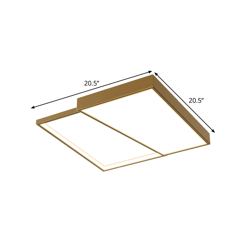 Nordic Metal Led Geometry Ceiling Light - Gold Flushmount 16.5’/20.5’ Wide