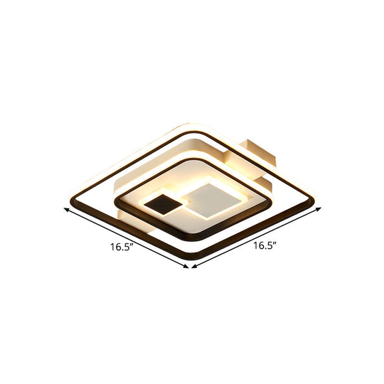 Nordic Led Black Metal Flushmount Ceiling Light For Bedroom 16.5’/20.5’ W