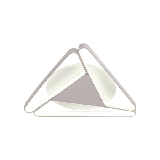 Nordic Led Flush Ceiling Light Acrylic Shade Black/White Triangle Mount Warm/White 19.5/29 W