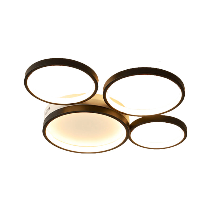 Nordic Acrylic Led Flush Mount Ceiling Light - Black Lamp For Bedroom