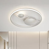 Geometric Led Ceiling Light Fixture Nordic Modern Flush Mount Lamp - 16’/19.5’ In Black/White