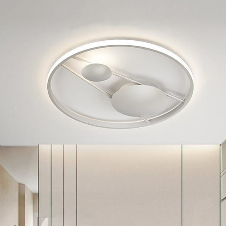 Geometric Led Ceiling Light Fixture Nordic Modern Flush Mount Lamp - 16’/19.5’ In Black/White