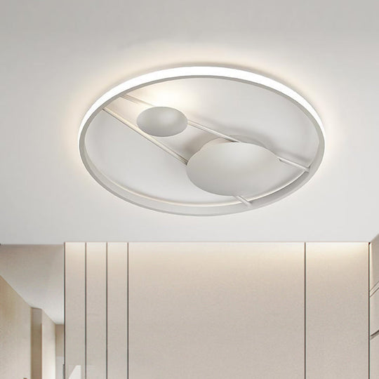 Geometric Led Ceiling Light Fixture Nordic Modern Flush Mount Lamp - 16’/19.5’ In Black/White