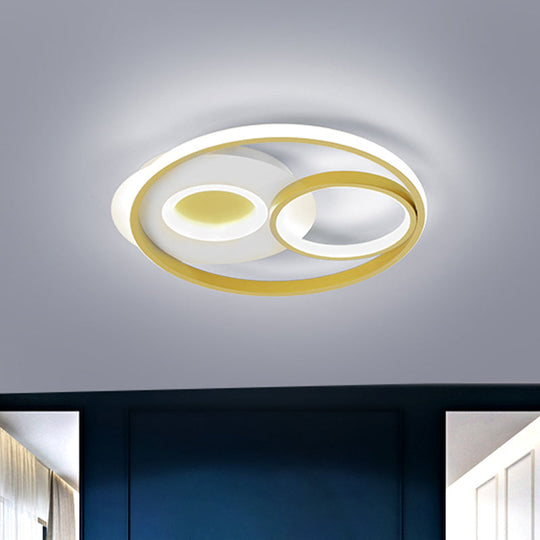 Contemporary Gold Ring Led Flushmount Ceiling Light For Bedroom (16.5’/20.5’ Width) / 16.5’