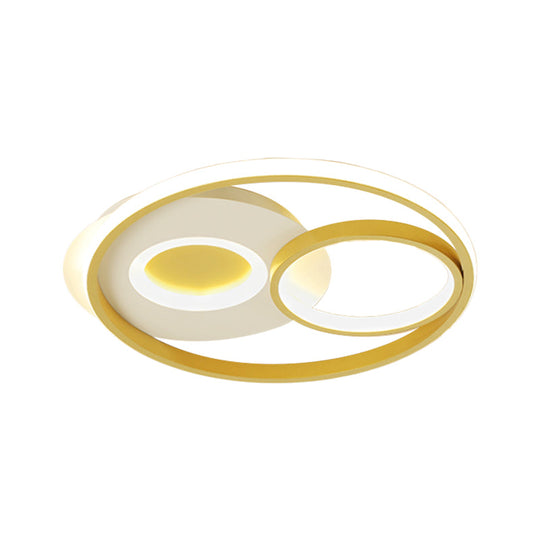 Contemporary Gold Ring Led Flushmount Ceiling Light For Bedroom (16.5’/20.5’ Width)