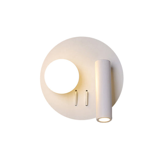 Round Wall Sconce With Warm/White Led Downlight In Simplicity Acrylic