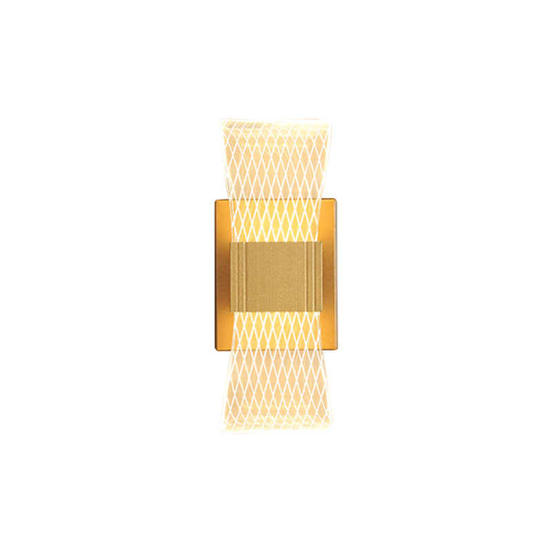 Nordic Bowknot-Style Acrylic Led Wall Light: 1/2 Bulb Gold Sconce Lighting (Warm/White)