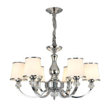 Modern Opal Glass Ceiling Hang Fixture With Chrome/Gold Pendant Chandelier - 3/6 Lights Curved Arm