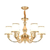 Modern Opal Glass Ceiling Hang Fixture With Chrome/Gold Pendant Chandelier - 3/6 Lights Curved Arm