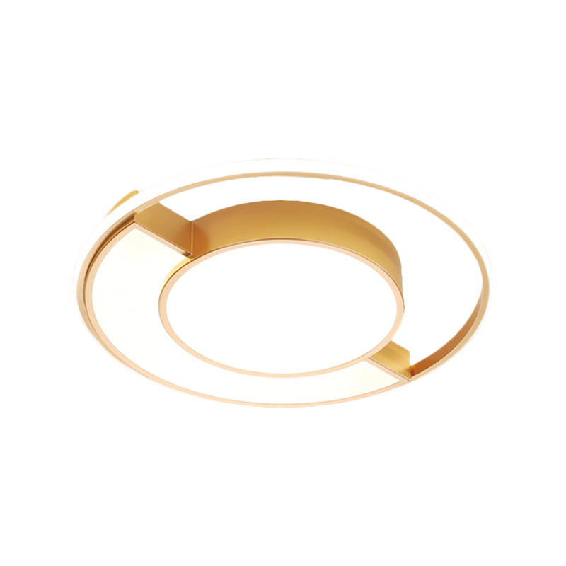 Nordic Led Gold Acrylic Flushmount Ceiling Lights – Semicircle And Round Design