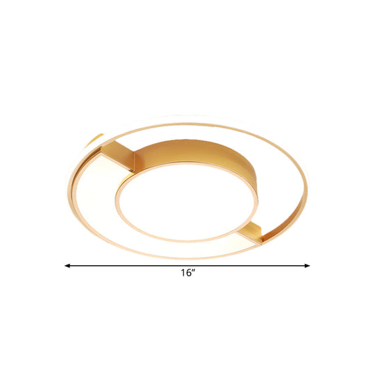 Nordic Led Gold Acrylic Flushmount Ceiling Lights – Semicircle And Round Design