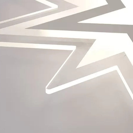 Kindergarten Star Ceiling Light – Modern White Flush Mount With Acrylic Finish