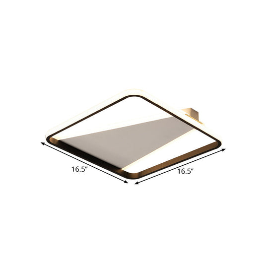 Minimalist Geometric Acrylic Led Flush Light - Black Mount 16.5’/20.5’ Width