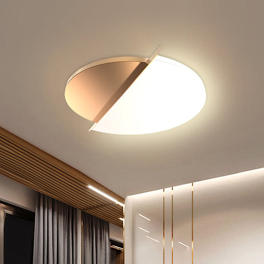 Minimalist Led Flush Mount Ceiling Light For Bedroom - 16/23.5 Wide With White Sunrise & Acrylic