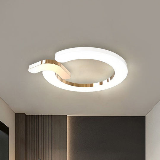 Modern Flush Mount Led Ceiling Lamp In Gold - Simple Circle Design 16’/23.5’ Metallic Finish / 16’