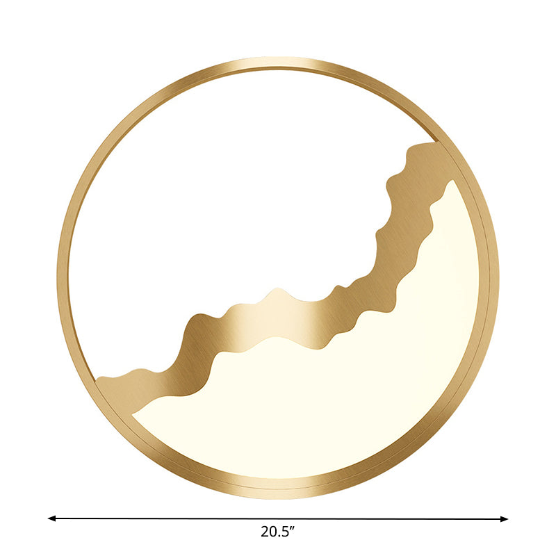 Geometric Flush Mount Light - Modern Acrylic Led Brass Flushmount 12.5/16.5/20.5 Width