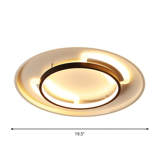 Modern Acrylic Led Flush Ceiling Light - 16’/19.5’ White Warm/White Mount Lamp
