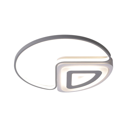 Modern Acrylic Led Flushmount Light In Warm/White 18’/21.5’ Wide