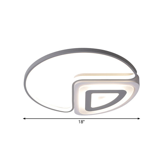Modern Acrylic Led Flushmount Light In Warm/White 18’/21.5’ Wide
