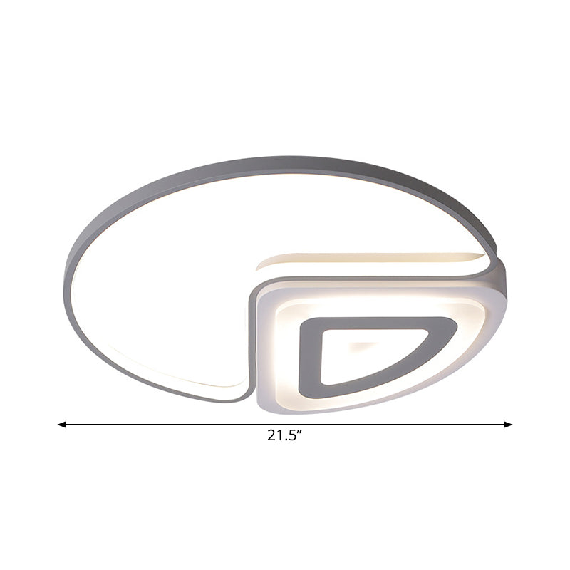 Modern Acrylic Led Flushmount Light In Warm/White 18’/21.5’ Wide