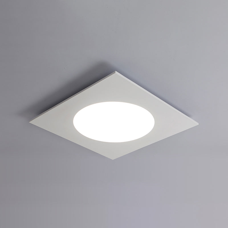Contemporary White Square Flushmount Led Ceiling Fixture - 19.5’/23.5’ W Warm/White Light