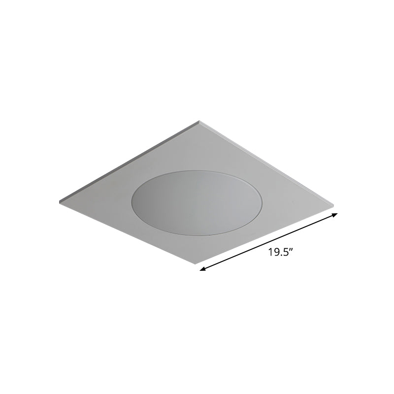 Contemporary White Square Flushmount Led Ceiling Fixture - 19.5’/23.5’ W Warm/White Light