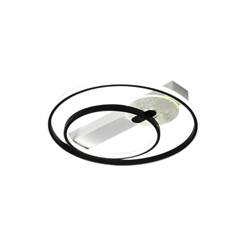 Gold/White & Black Led Metal Hoop Flushmount With White/Warm Light - 16.5/20.5 Wide