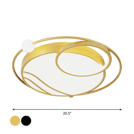 Modern Metal Ceiling Light Fixture Nordic Black/Gold Led Flushmount Lighting In Warm/White