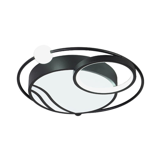 Modern Metal Ceiling Light Fixture Nordic Black/Gold Led Flushmount Lighting In Warm/White