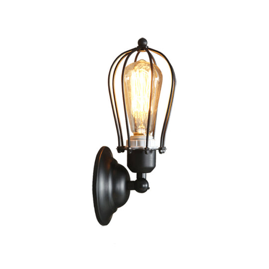Farmhouse Oval Caged Wall Lamp - Metallic Antique Bronze/Black