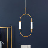 Modern Gold Led Pendant Light With Tube Acrylic Shade - Stylish Hanging Lighting Fixture