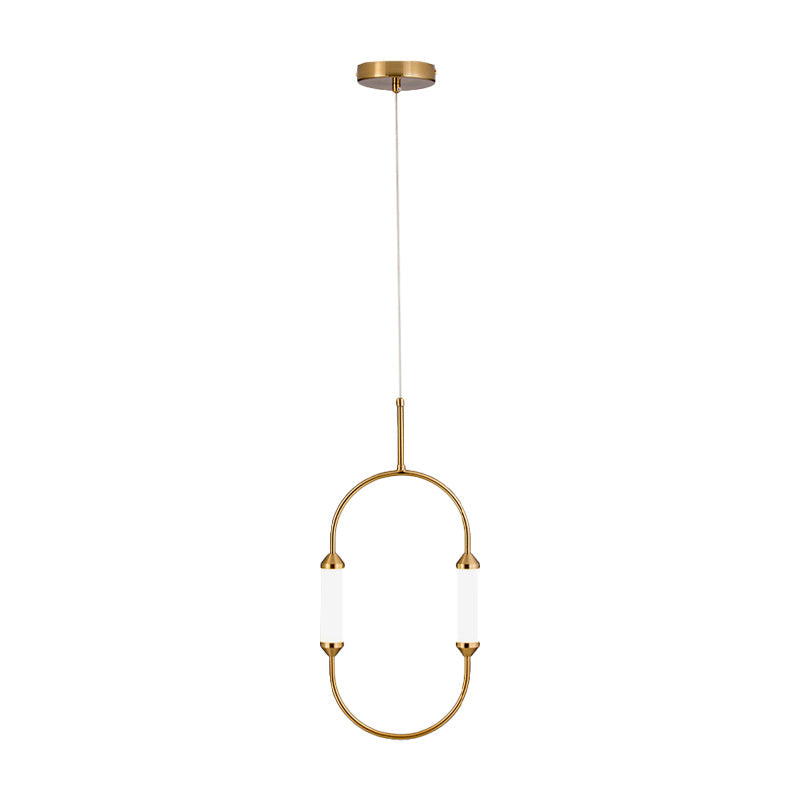 Modern Gold Led Pendant Light With Tube Acrylic Shade - Stylish Hanging Lighting Fixture
