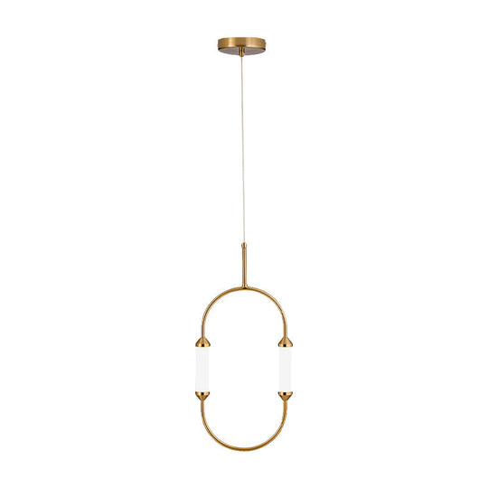 Modern Gold Led Pendant Light With Tube Acrylic Shade - Stylish Hanging Lighting Fixture