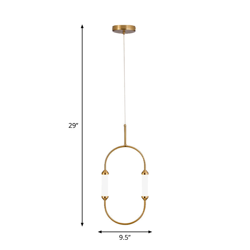 Led Gold Pendant Light With Acrylic Shade – Sleek Metal Hanging Fixture