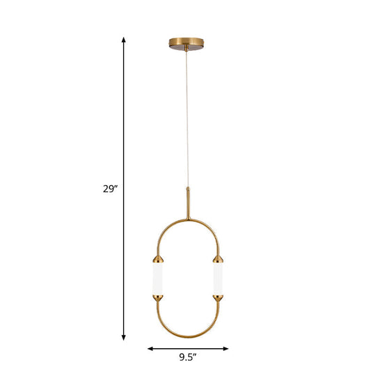 Modern Gold Led Pendant Light With Tube Acrylic Shade - Stylish Hanging Lighting Fixture