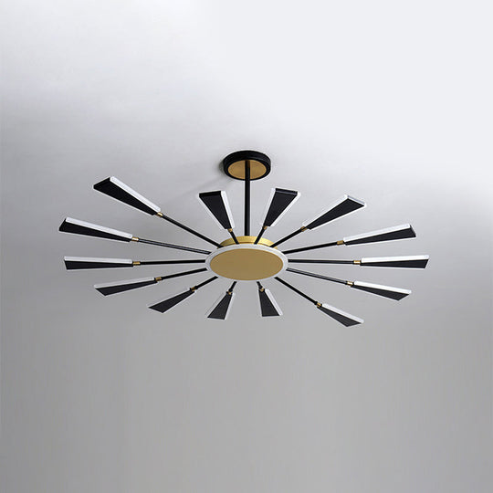 Trapezoid Living Room Chandelier Lamp - Metallic 31.5/39/47 W Led Pendant Light Modern Gold Finish