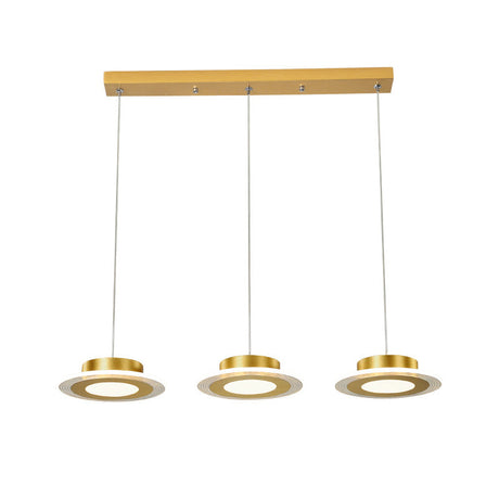 Contemporary Acrylic Led Gold Chandelier - Round Pendant Light Fixture In Warm/White