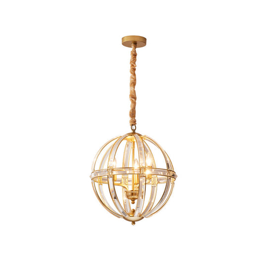 Simplicity Global Crystal-Encrusted Pendant Chandelier In Black/Gold: Elegant Single-Bulb Light For