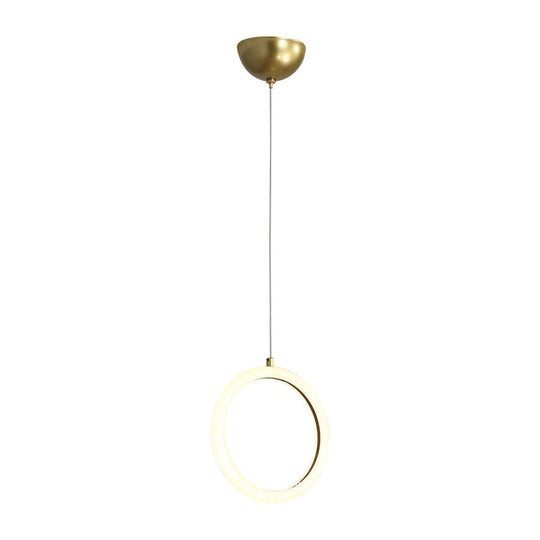 Nordic Acrylic Chandelier - Circular 1/3 Lights Gold Hanging Light Kit For Restaurants