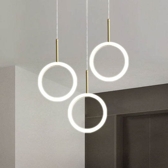 Modern Nordic Acrylic Chandelier - Gold Hanging Light Kit For Restaurants
