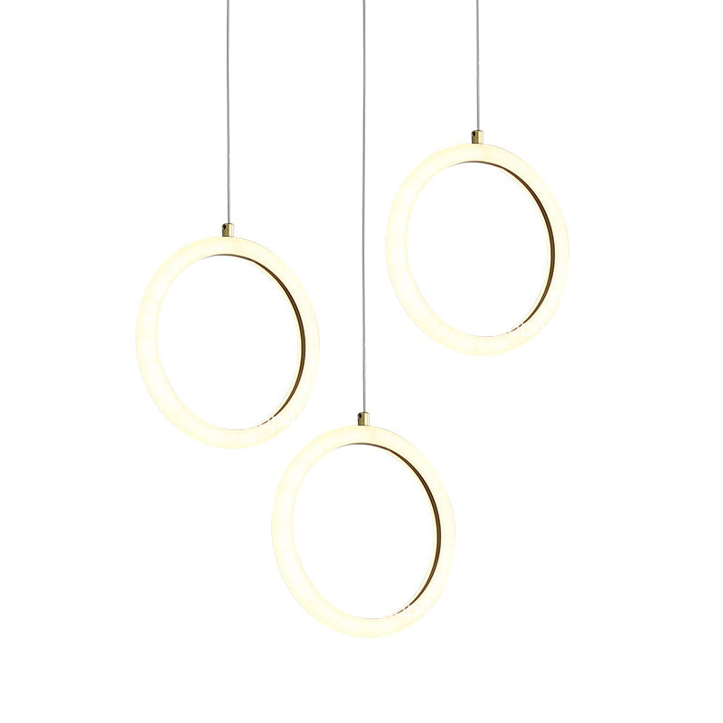 Modern Nordic Acrylic Chandelier - Gold Hanging Light Kit For Restaurants