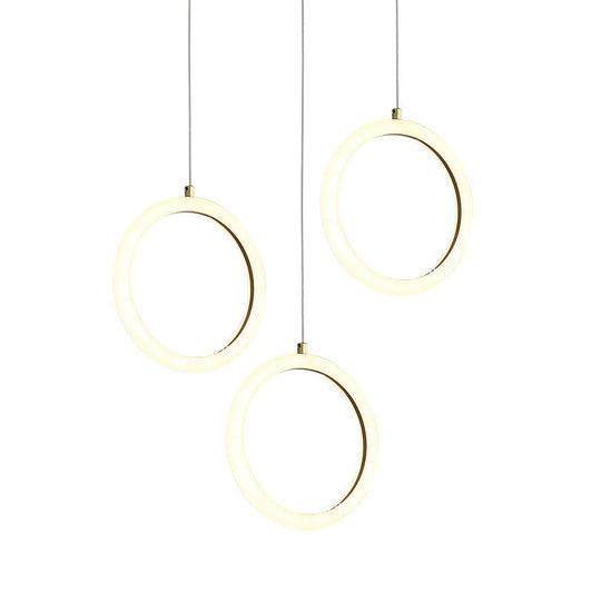 Modern Nordic Acrylic Chandelier - Gold Hanging Light Kit For Restaurants