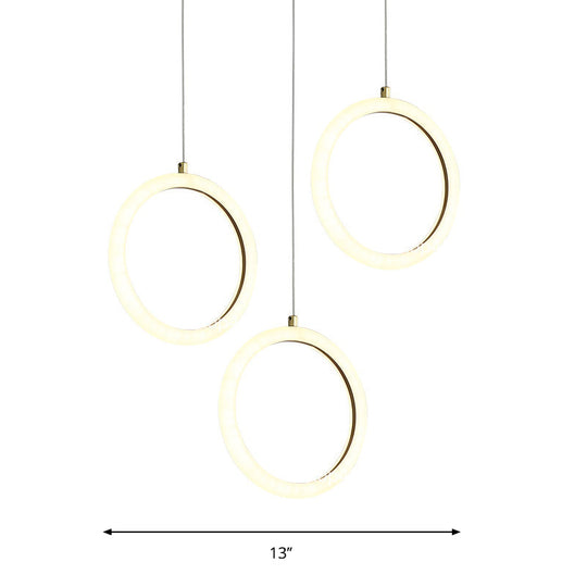 Modern Nordic Acrylic Chandelier - Gold Hanging Light Kit For Restaurants