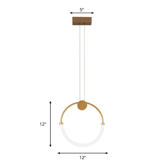 Nordic Circular Chandelier Lamp: Acrylic 1/3 Gold Bulbs Warm/White Pendant Lighting Fixture