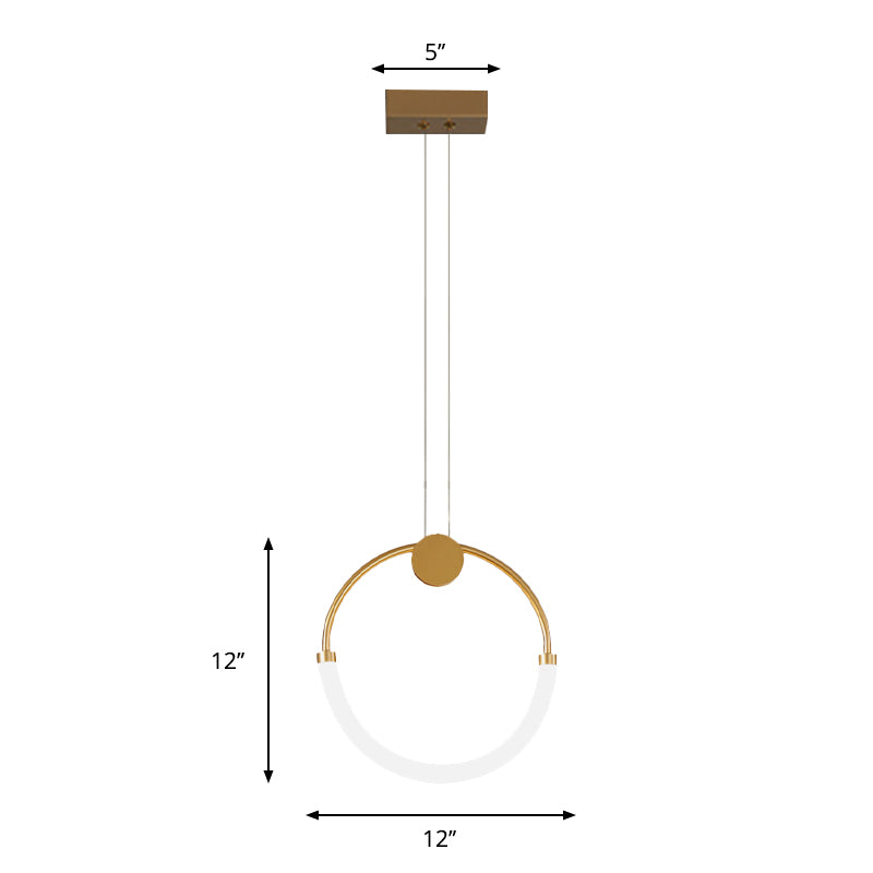 Nordic Acrylic Circular Chandelier - Gold Pendant Lighting With 1/3 Bulbs In Warm/White Light