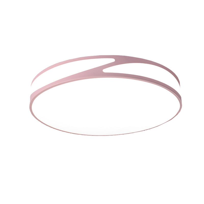 14/18/21.5 Round Flush Mount Macaron Loft Acrylic Ceiling Light In Blue/Green/Pink/Yellow For Kids