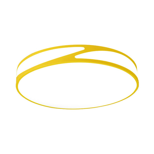 14/18/21.5 Round Flush Mount Macaron Loft Acrylic Ceiling Light In Blue/Green/Pink/Yellow For Kids