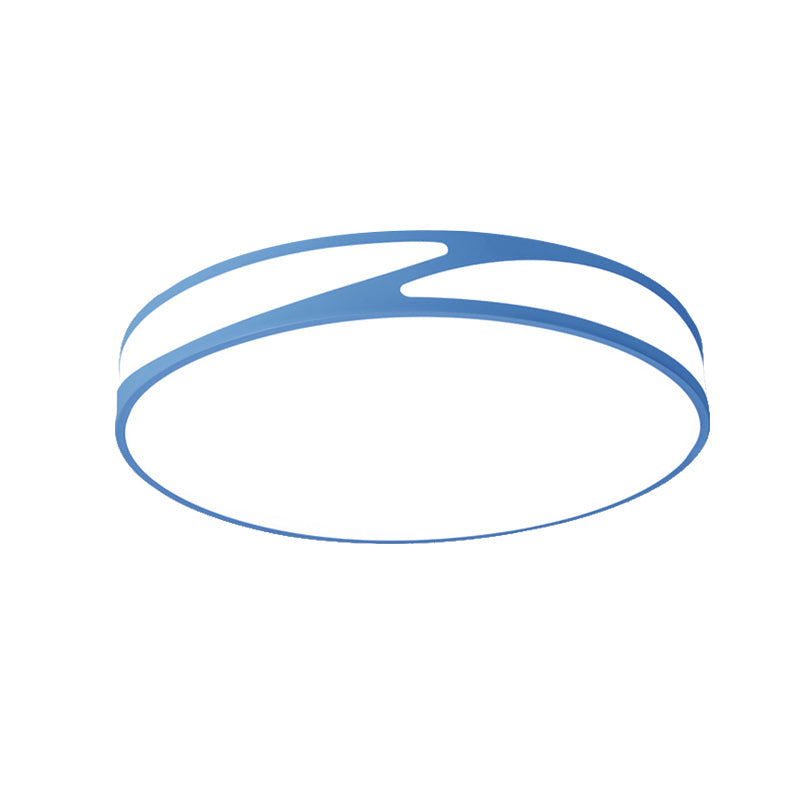 14’/18’/21.5’ Round Flush Mount Macaron Loft Acrylic Ceiling Light In Blue/Green/Pink/Yellow