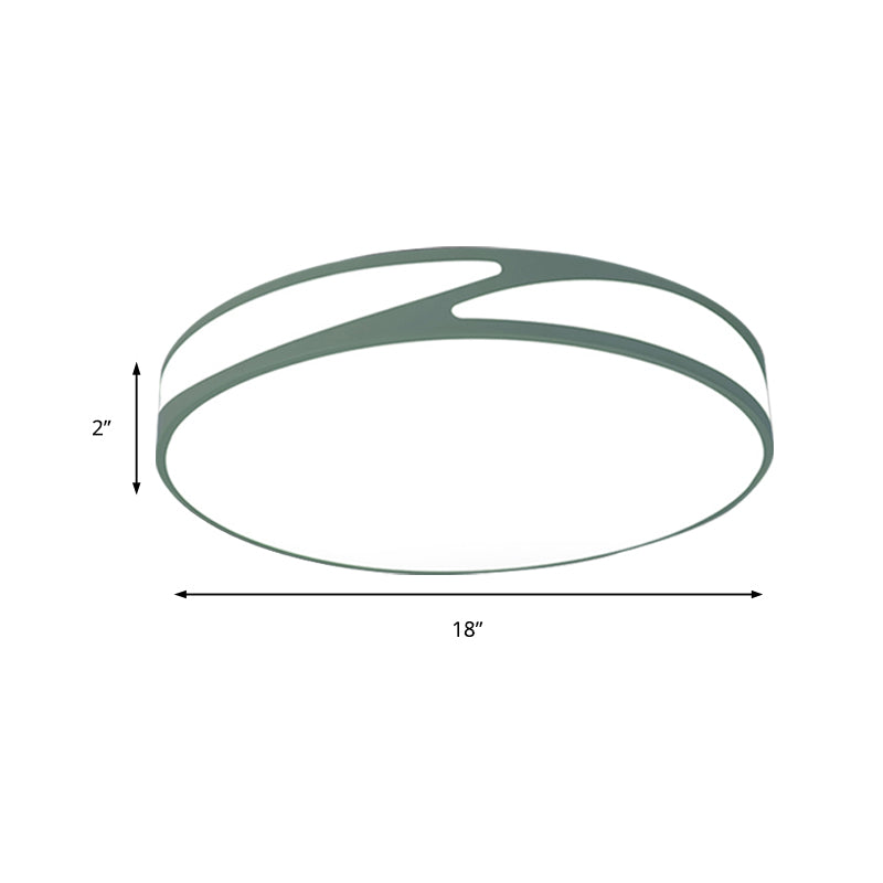 14/18/21.5 Round Flush Mount Macaron Loft Acrylic Ceiling Light In Blue/Green/Pink/Yellow For Kids